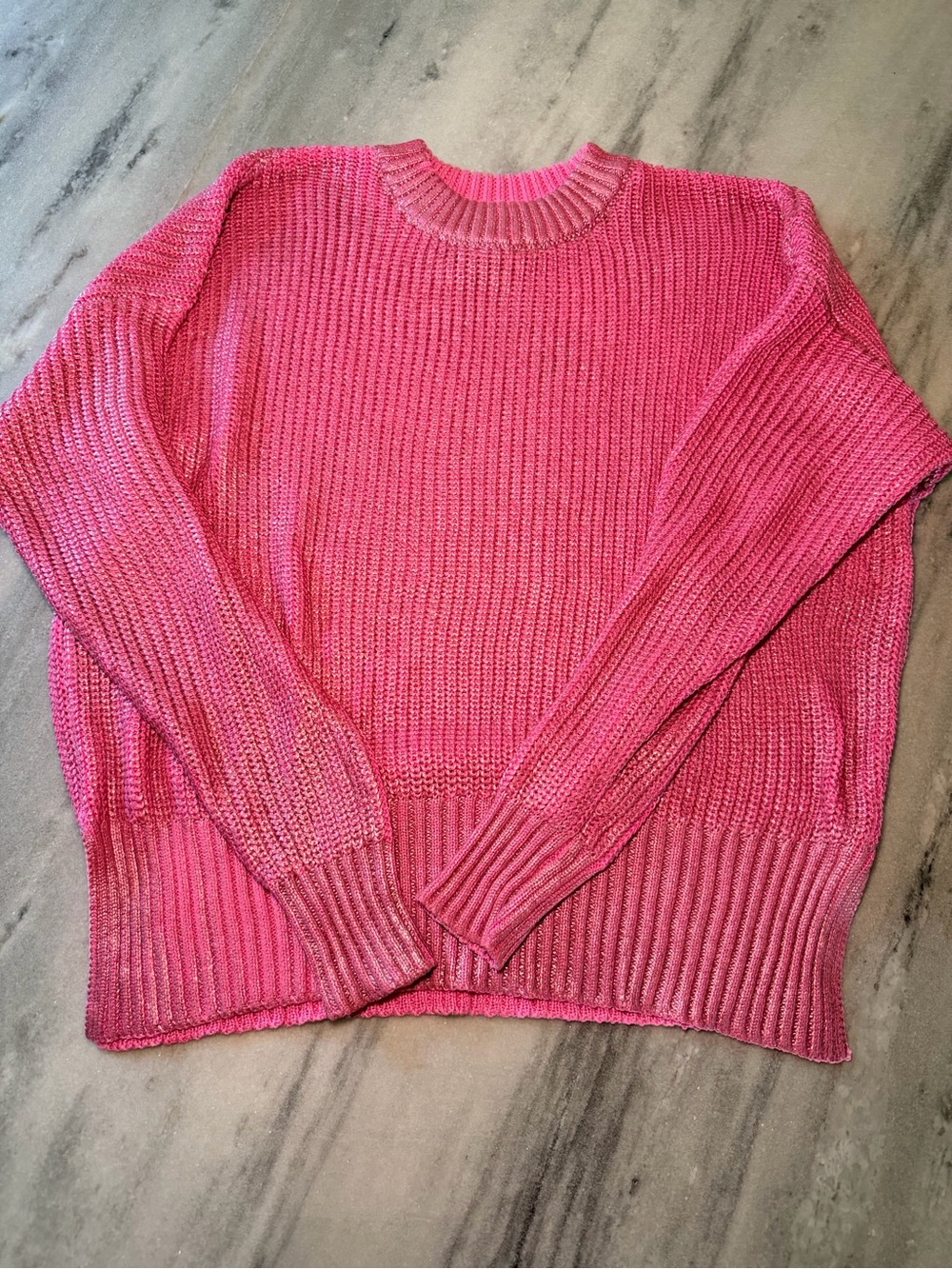 Beach Riot Hot Pink Crewneck Knit Sweater
